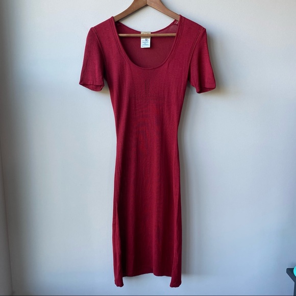 Vintage Dolce & Gabbana Knit Bodycon Midi Dress - Picture 2 of 2